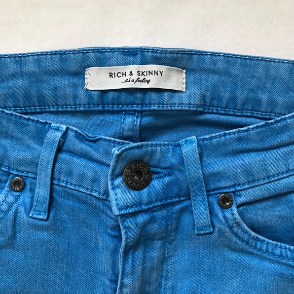 Rich & Skinny Blue Colored Denim Jeans 26 - Picture 3 of 6